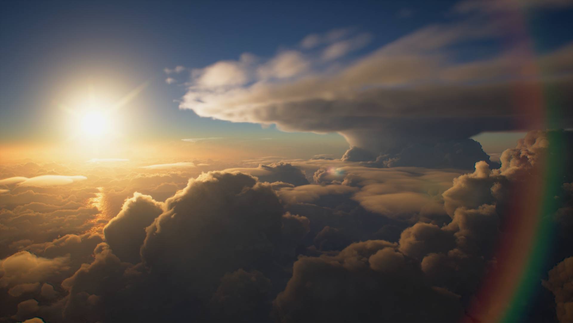 Sunset above a deep cloud layer in Ace Combat 8